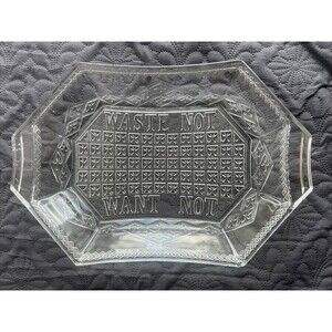 Waste Not Want 1800’s Antique King Son Diamond Bar Lattice Bread Tray Dish-Used